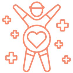 Illustration of a heart healthy person representing the post-workout recovery of athletic greens